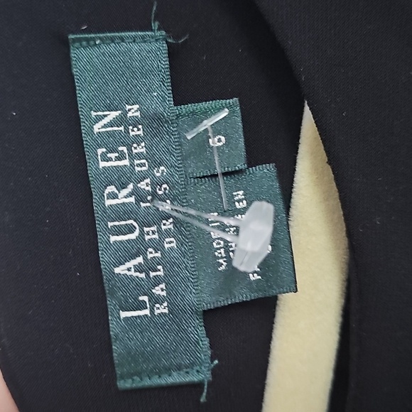 Ralph Lauren Black Dress with White Accents Size 6 - Picture 4 of 7